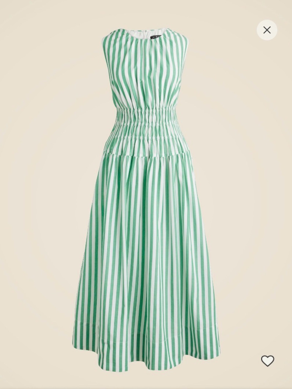 JCrew Hyacinth Dress Green White Stripe Smocked - Waist Maxi Dress CI932 (2025)